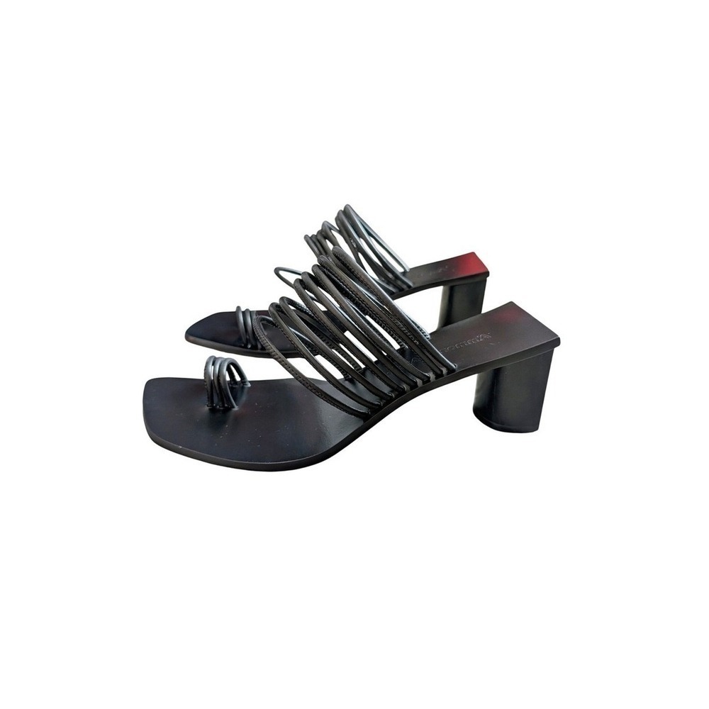 A'mmonde Atelier Contemporary Whimsy Goth Black Alessandra Block Heels